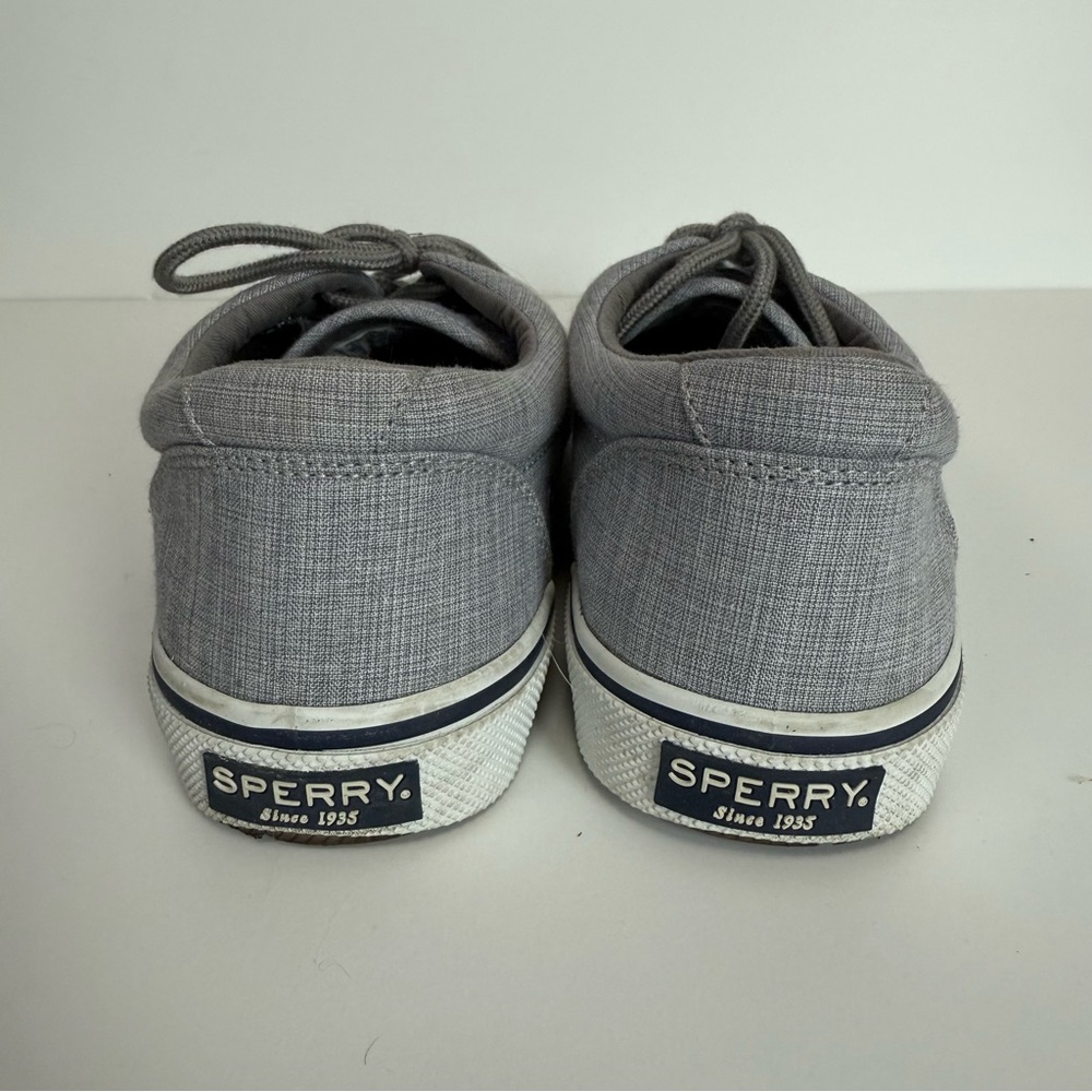 Sperry Top Sider Halyard CVO Linen Sneaker Men's Light Gray Size 10 - Picture 5 of 9